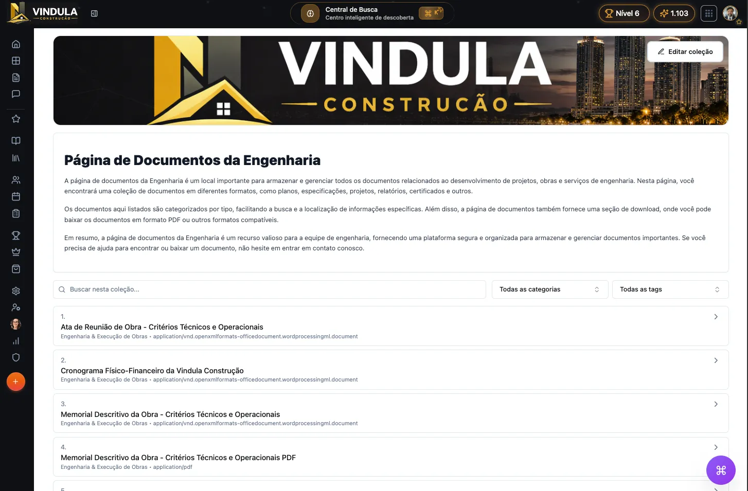 Coleção dinâmica de documentos