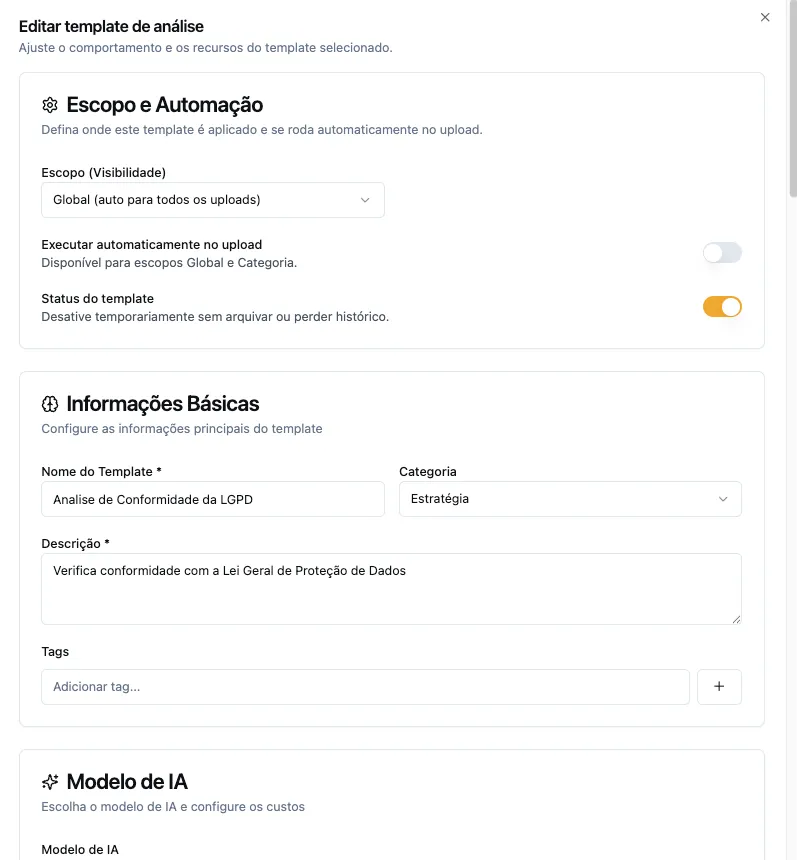 Templates e variáveis controladas